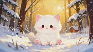 冬天雪地上猫咪