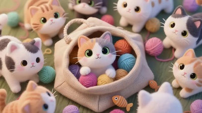 布袋里的猫咪