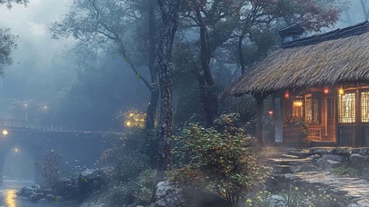 雨天树木带鱼屏