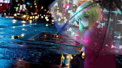 夜晚下雨的街道