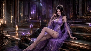 （免费）长腿紫裙高贵女神-紫灵