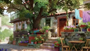 夏日插画小屋
