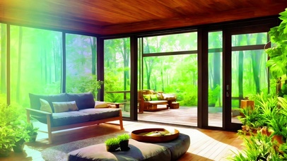 清新护眼绿植客厅