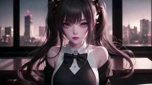 双马尾可爱傲娇萝莉女生