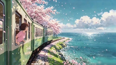 列车海樱花