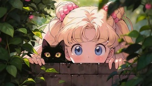 美少女与黑猫