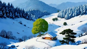 唯美雪中治愈小屋