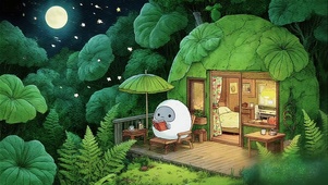 夜读月森星落时