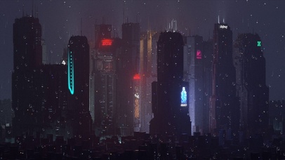雨天城市风景