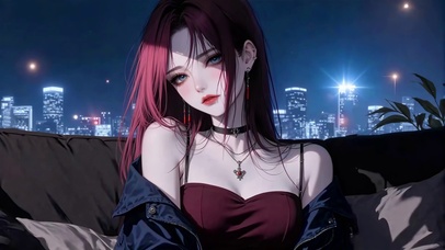 暗夜红发纯欲美女