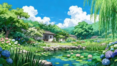 春天乡村荷花池塘