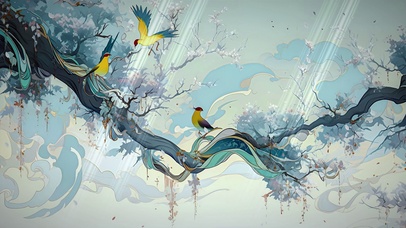 国潮插画ai壁纸