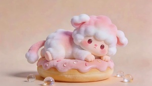 甜甜圈毛绒小羊