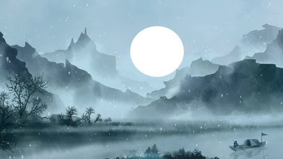 中国风山水水墨山水唯美