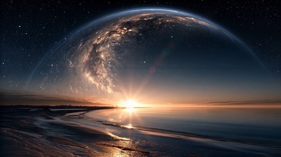唯美星空海面