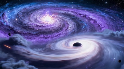 紫蓝星空黑洞漩涡星系
