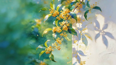 墙角桂花