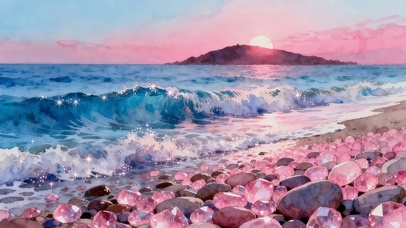 晚霞大海