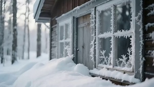 积雪森林小屋