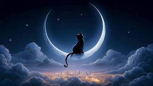 月亮上的小猫咪