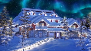 流光雪夜唯美别墅