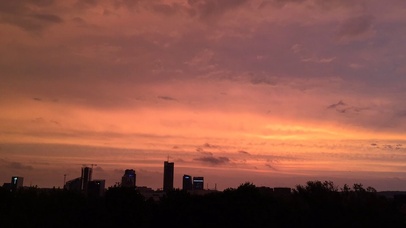 城市落日 夕阳 余晖 霞光免费