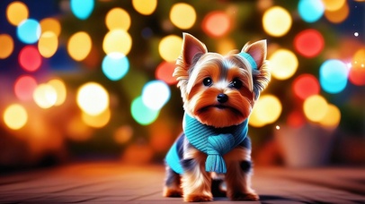 节日中的可爱小狗