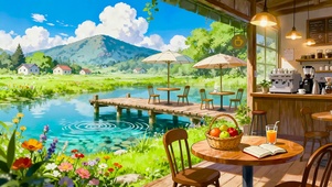 夏日溪边小屋