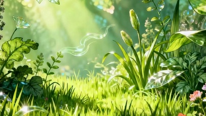 护眼花草树木带鱼屏