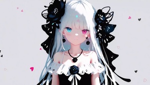 可爱治愈白发异瞳美少女