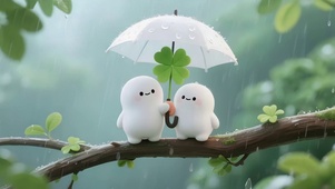 雨天枝头小白