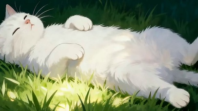 睡着猫咪带鱼屏