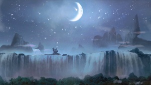 唯美治愈星空流星瀑布风景