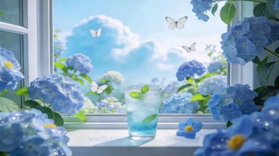 唯美鲜花气泡水