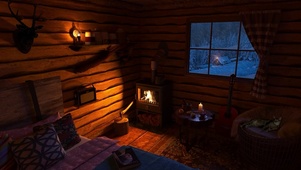 冬季温暖的木屋