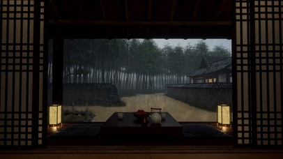 竹林小屋听雨