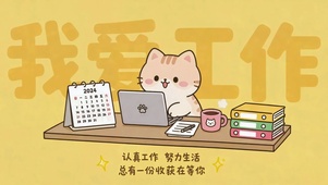 我爱工作！猫猫打工人