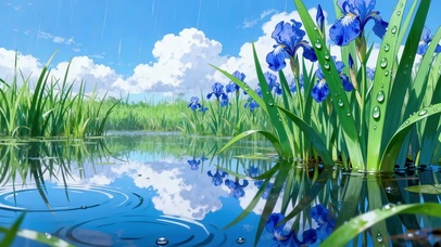 湖中蓝鸢尾