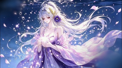 水中紫衣少女