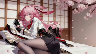 樱花黑丝长腿女孩