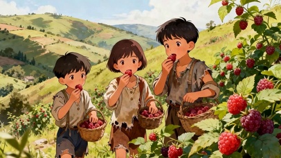吃桑葚小孩