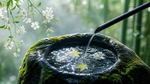 墨池荷影