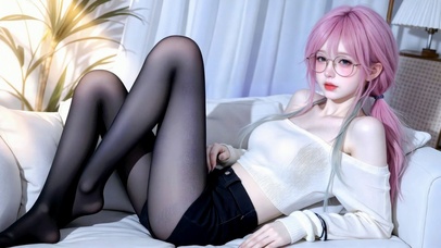 粉发黑丝纯欲少女