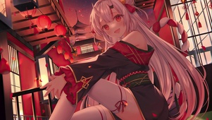 夜晚花瓣少女