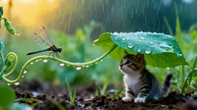 下雨天猫咪