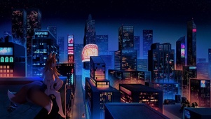城市天台的小狐狸