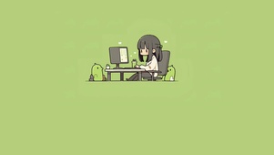 可爱插画办公女孩