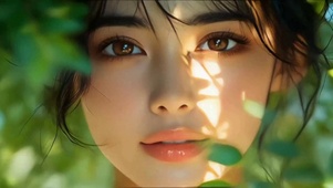 树荫下的美女