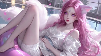 清纯泳池狐耳阿狸