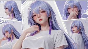 紫发戴眼镜少女莫宁